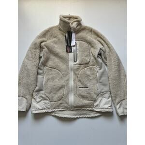 And Wander High Loft Fleece Jacket Off White XL